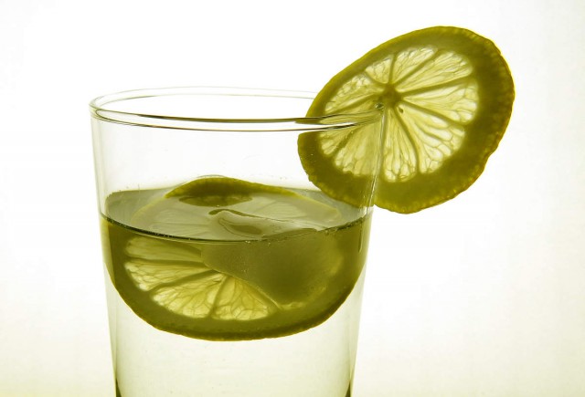 Lemon in glass